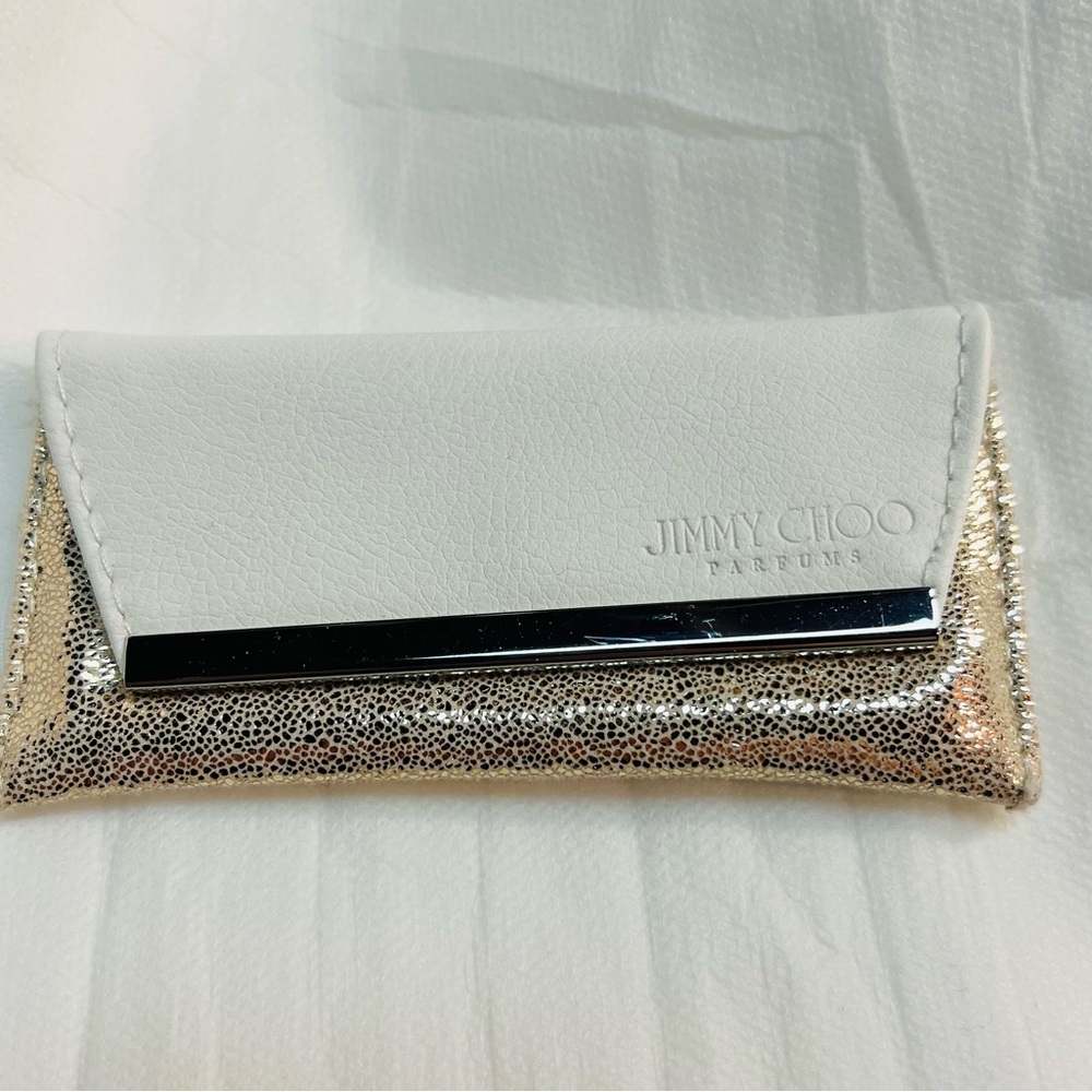Jimmy Choo White and Gold Clutch